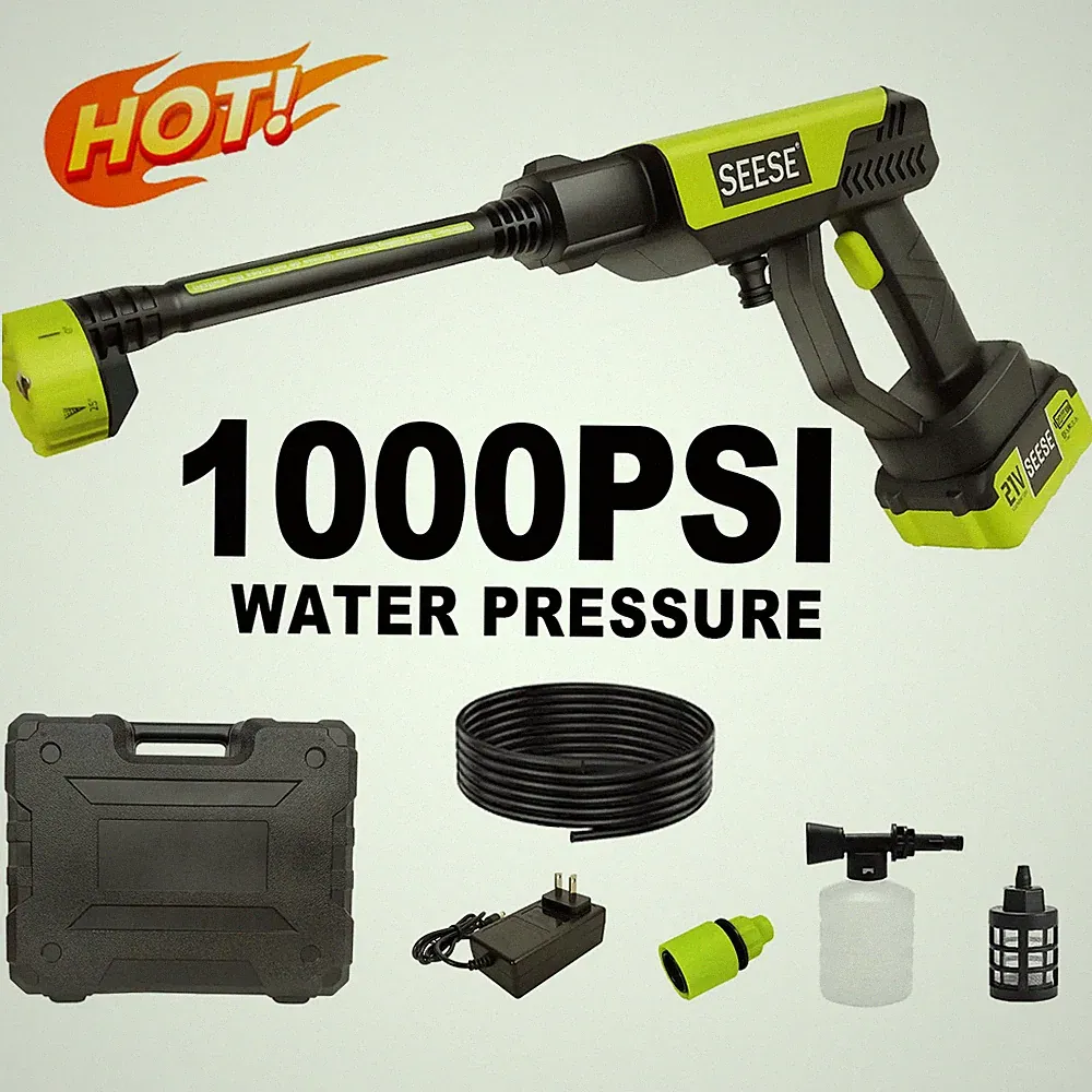 Cordless Pressure Washer with Charger Base for Car and Home Cleaning