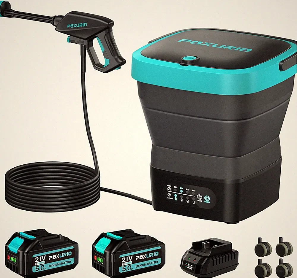 Cordless Washer,Foldable Washer with 4.5Gal Tank 10FT Hose