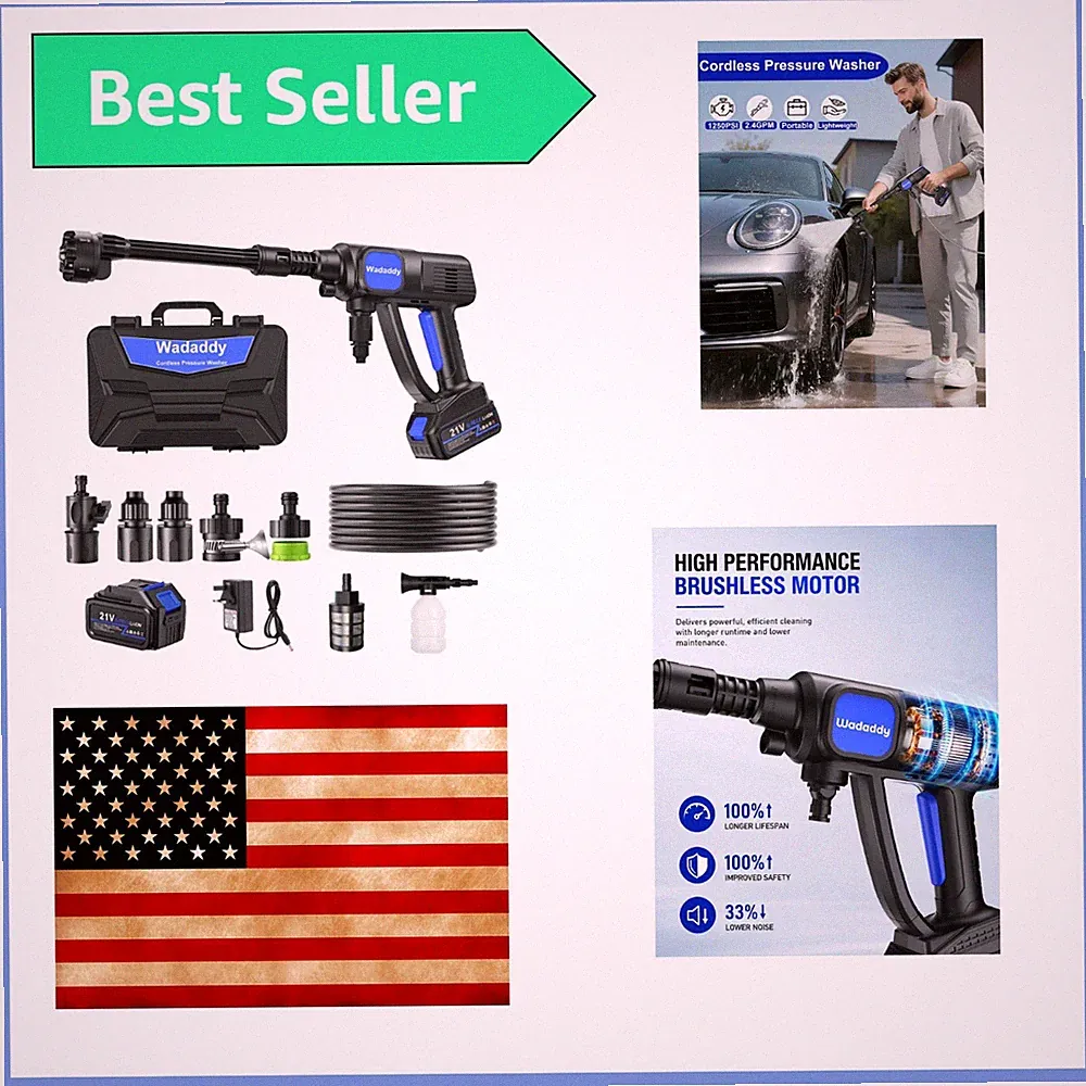 Cordless Washer with Brushless Motor for Cars & Outdoor Use