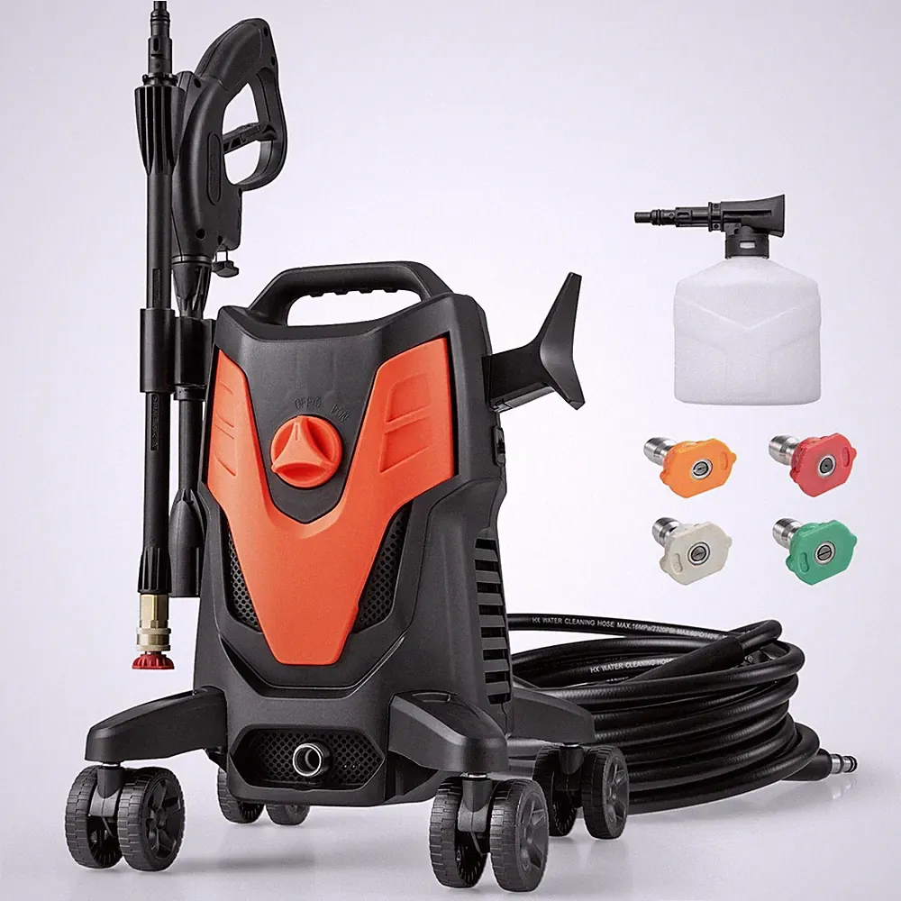 COSTWAY Electric Pressure Washer 2400 PSI 1.7 GPM 4 Wheels Orange
