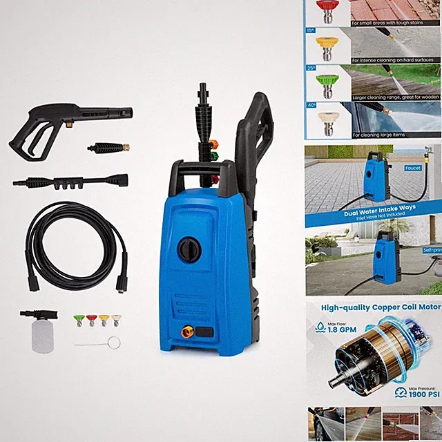 COSTWAY Electric Pressure Washer, Max 1900 PSI 1.8 GPM Power Washer 4 Nozzles