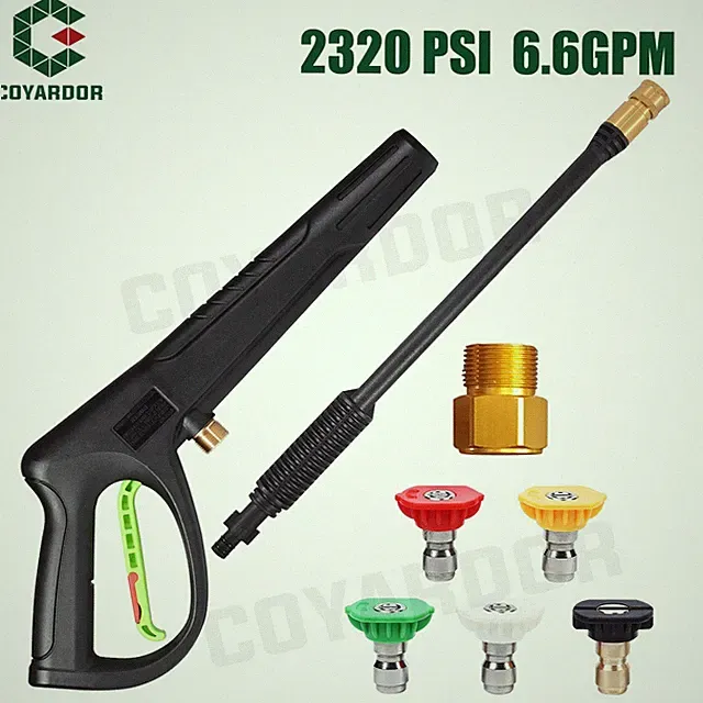 COYARDOR 2320 psi Pressure Washer Gun Power Lance Spray Nozzles M22-14mm/15mm