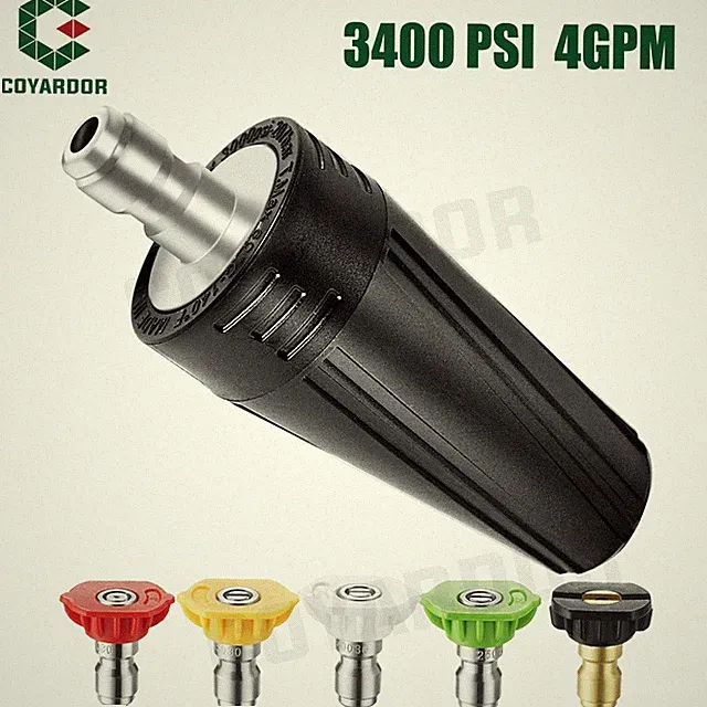 Coyardor 3400 psi Pressure Washer Turbo Nozzle Power Jet Washer Spray Tips Black