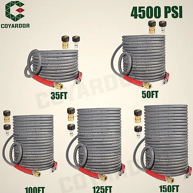 COYARDOR 4500 psi 3/8" Rubber Pressure Washer Hose for Hot Water Non Marking