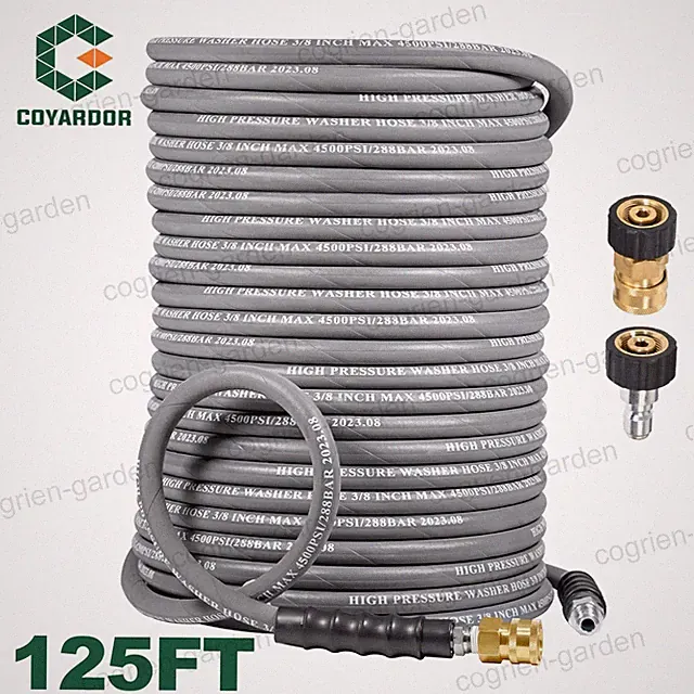COYARDOR 4500 psi High Power Washer Hose 3/8" for Hot Water, Non Marking Rubber