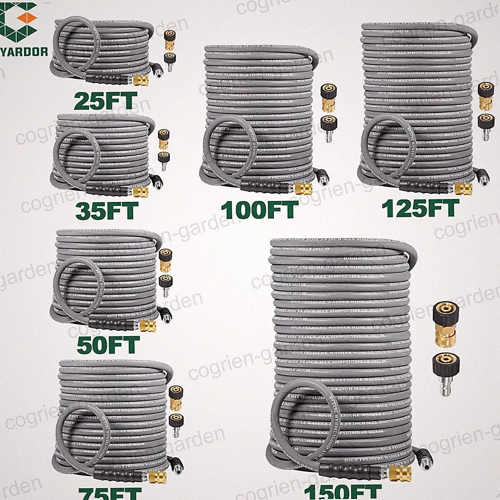 COYARDOR 4500 psi Pressure Washer Hose for Hot Water 3/8" Non Marking Rubber