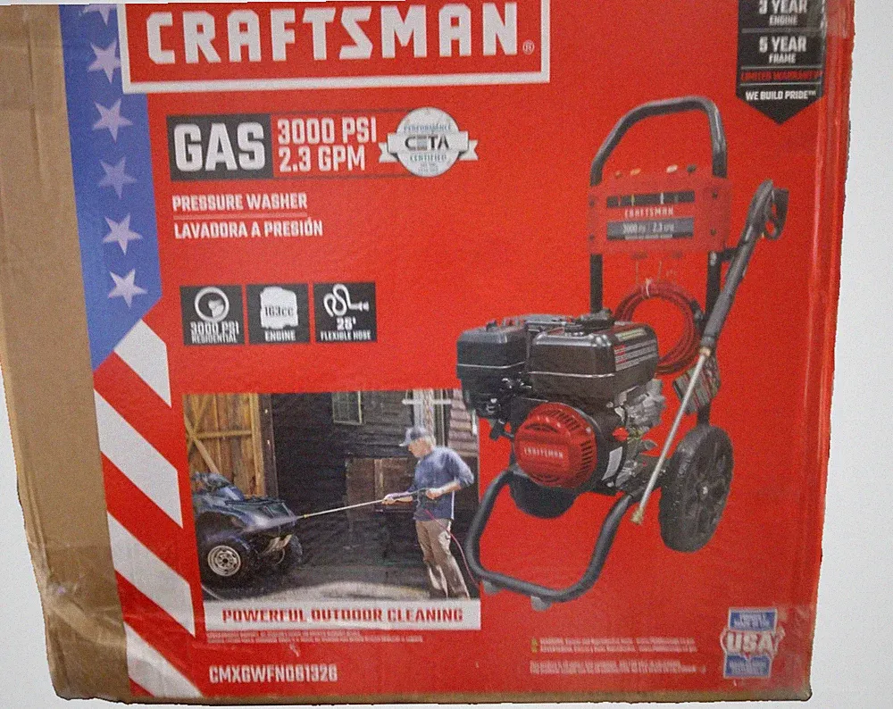 Craftsman CMXGWFN061326 3000 psi Gas 2.3 gpm Pressure Washer-Damaged Wheels