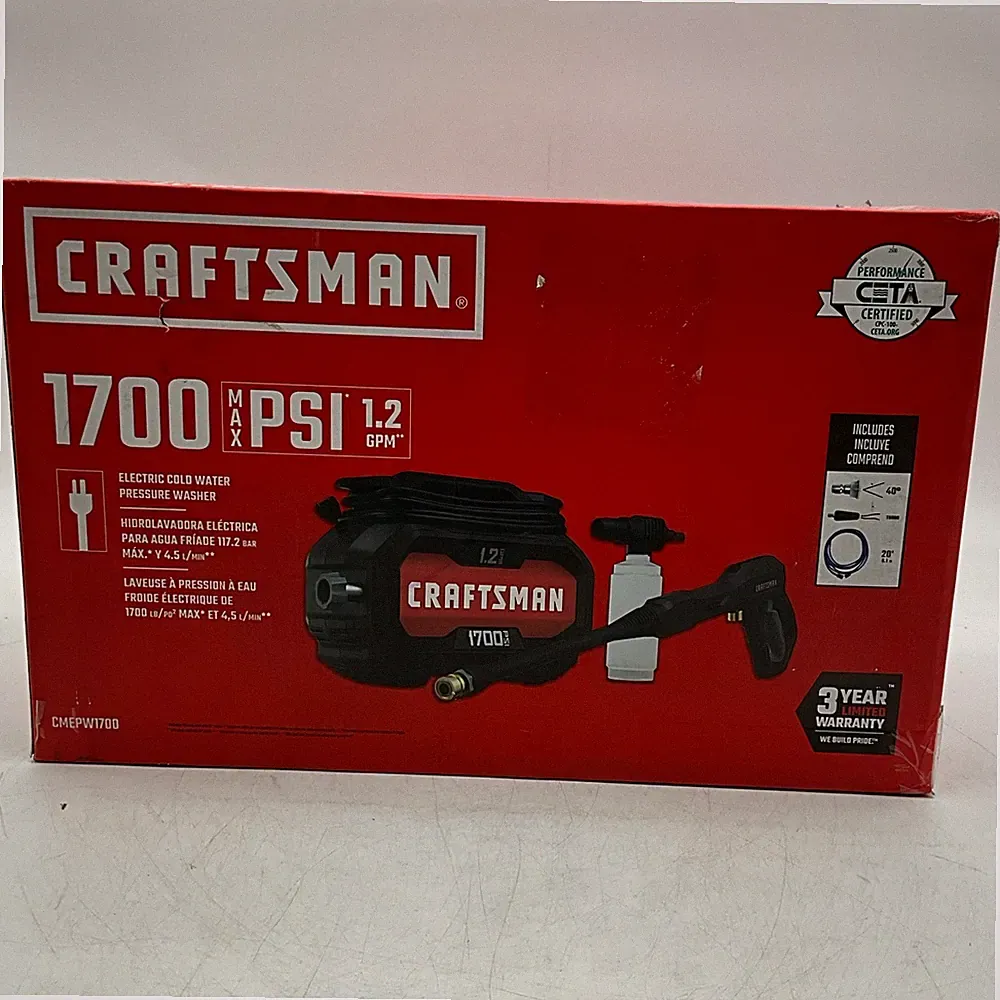 CRAFTSMAN Electric Pressure Washer, Cold Water, 1700-PSI, 1.2-GPM, CMEPW1700