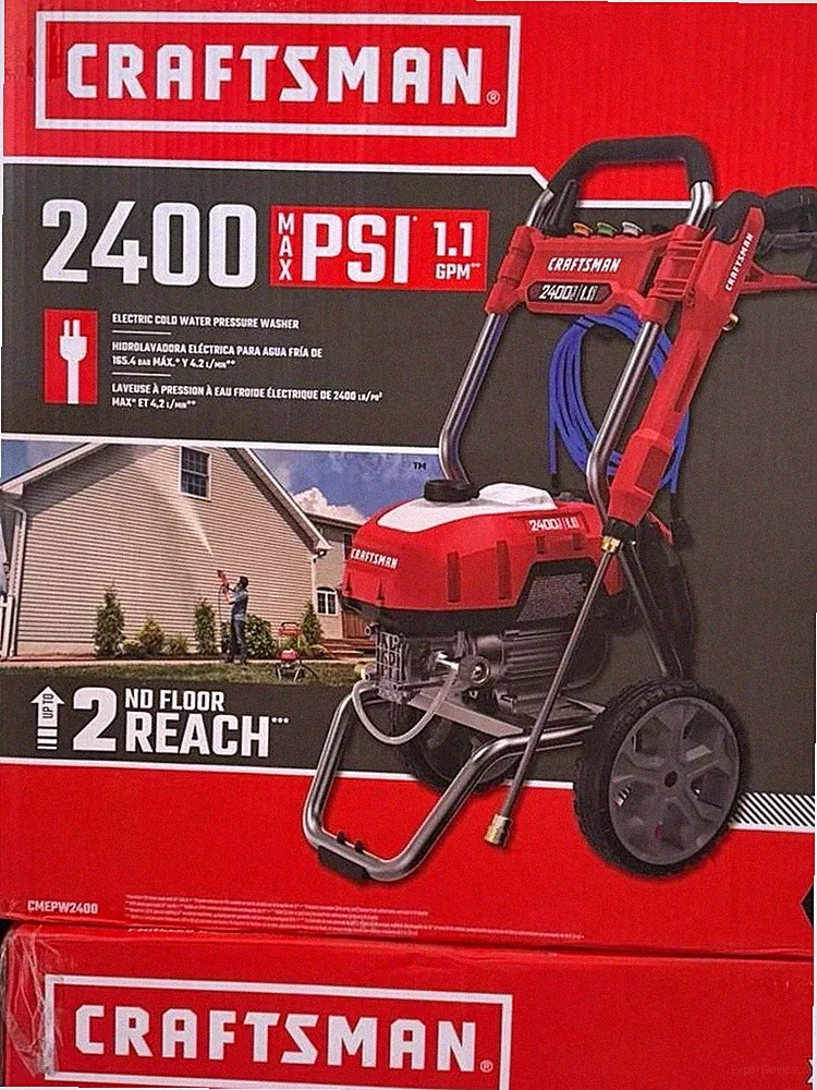 CRAFTSMAN Electric Pressure Washer, Cold Water, 2400-PSI, 1.1-GPM, Corded