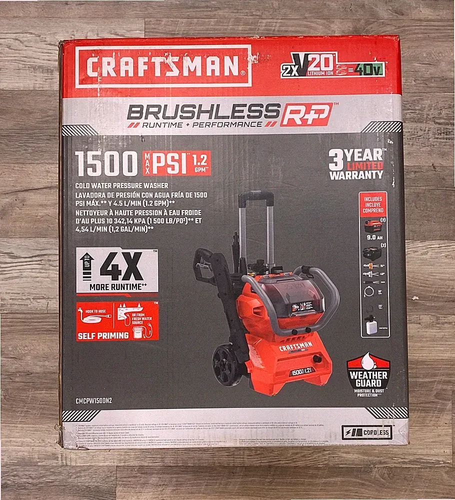 Craftsman V20 1500 PSI Cold Water Pressure Washer - Red (CMCPW1500N2)