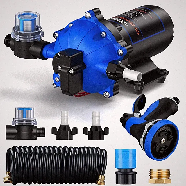 CrestWave 12V DC Washdown Pump Kit, 7GPM 70PSI Wash Down Pump for Boat with S...