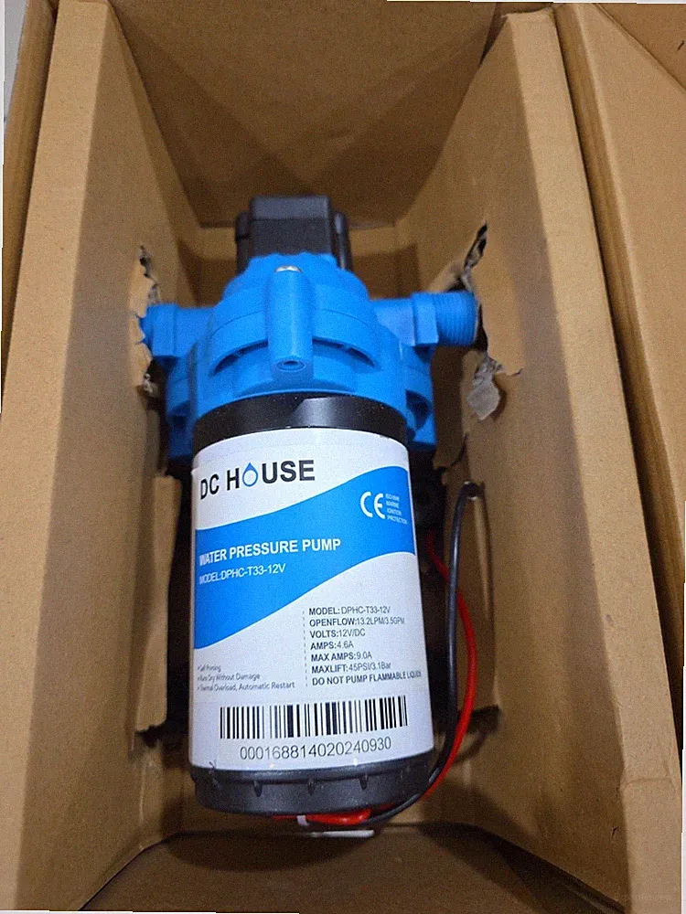 DC HOUSE 12V RV Water Pump 3.5GPM 45PSI Self-Priming with Pressure Switch, Quiet