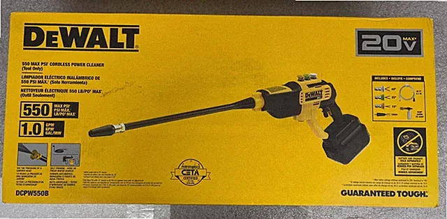 DEWALT 20V MAX Cordless Power Cleaner 550 PSI Black/Yellow DCPW550B