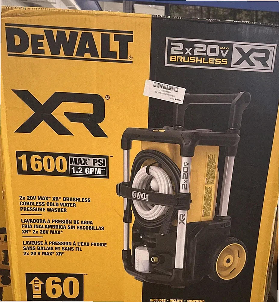 DeWalt DCPW1600B 2X 20V 1600 PSI Cold Water Pressure Washer BARE TOOL ONLY