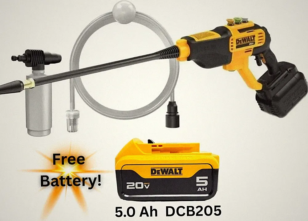 DEWALT DCPW550B 20V 550 PSI Power Cleaner Pressure Washer Free 5.0 Battery