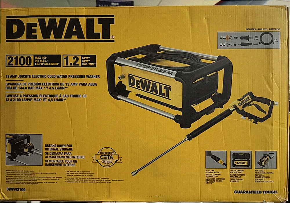 DeWalt (DWPW2100) - Corded Electric 2100-psi (1.2-gpm) Jobsite Pressure Washer