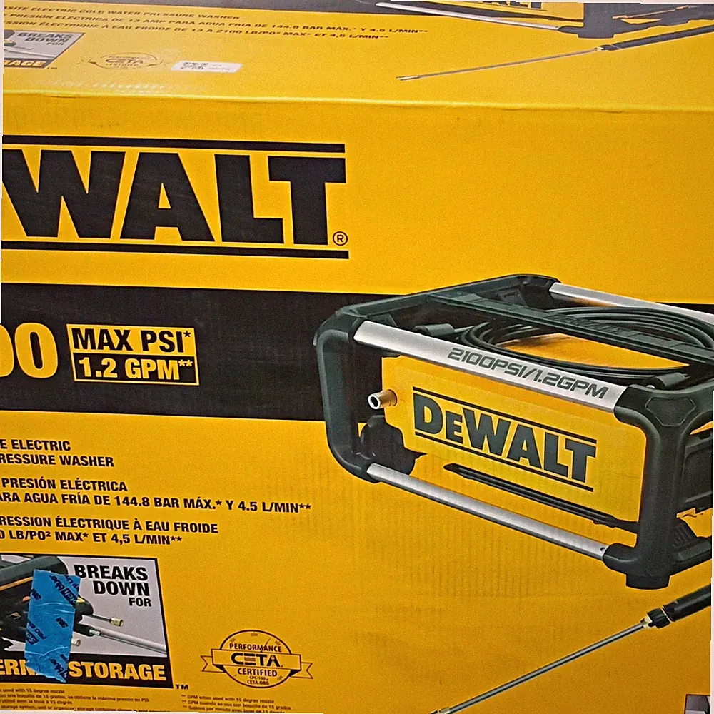 DEWALT DWPW2100 Corded Electric Cold Water Pressure Washer 2100 PSI w/ Gun