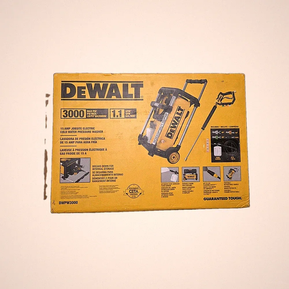 DEWALT DWPW3000 3000 PSI 1.1 GPM Electric Cold Water Pressure Washer