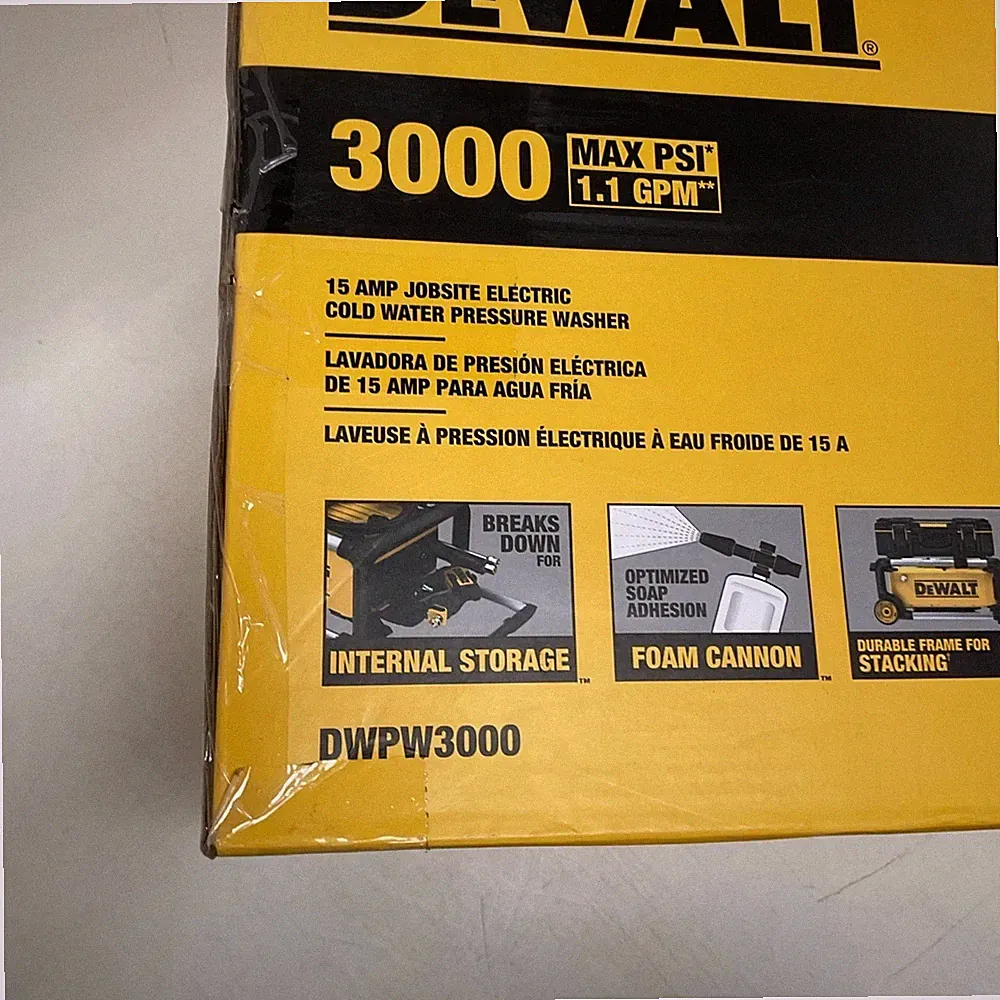 DeWalt DWPW3000 3000 PSI 1.1 GPM Electric Cold Water Pressure Washer Open Box