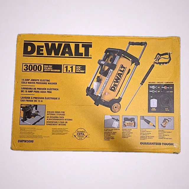 DEWALT DWPW3000 3000 PSI 1.1 GPM Electric Pressure Washer USED Read