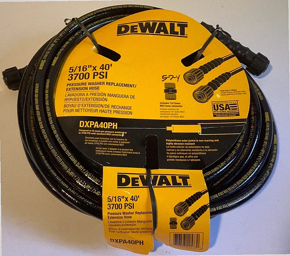 DeWalt DXPA40PH 40' x 5/16" Pressure Washer Hose 3700 PSI