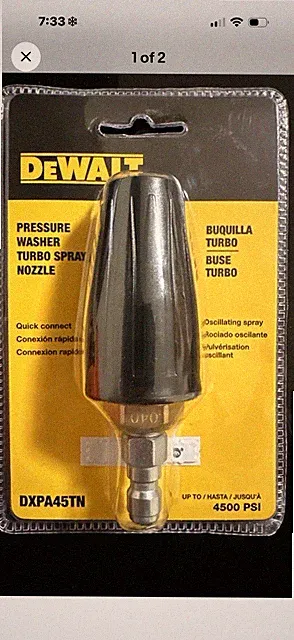 Dewalt DXPA45TN 4500 PSI Pressure Washer Turbo Spray Nozzle -brand New