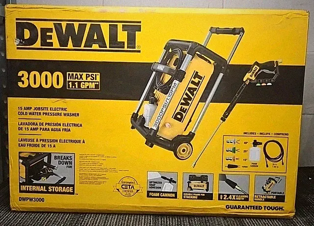 DeWalt Tools DWPW3000 15Amp Jobsite Electric Cold Water Pressure Washer