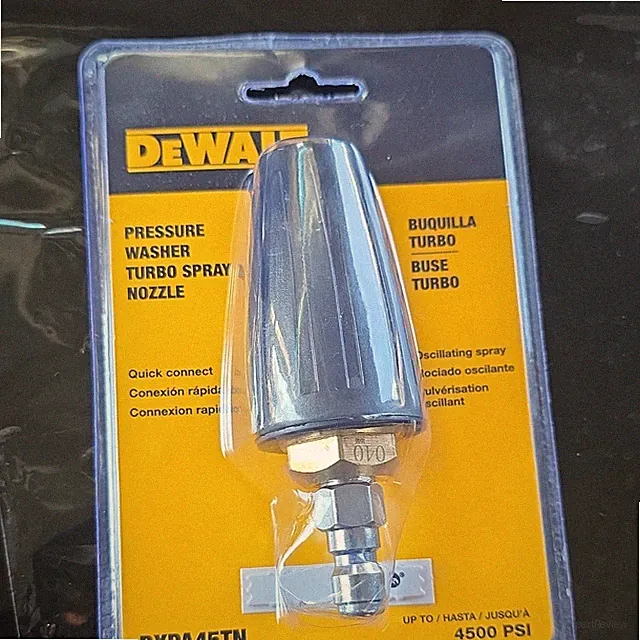 DEWALT Turbo Pressure Washer Nozzle 4500 PSI Quick Connect DXPA45TN Metal