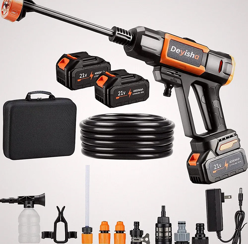 Deyisha Cordless Pressure Washer 1850 PSI 2x 4.0Ah Battery Brushless 21V NEW