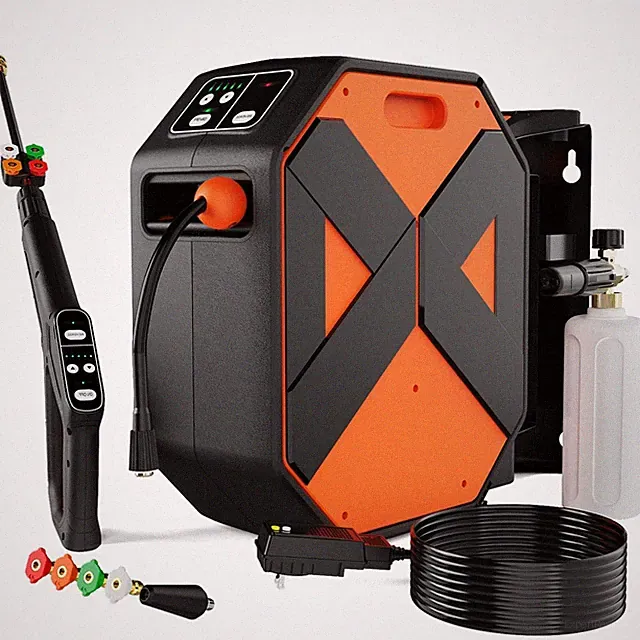DGIVOVO GFCI Wall Mounted 5000PSIMAX PowerWasher with 100FT Retractable Hose,...