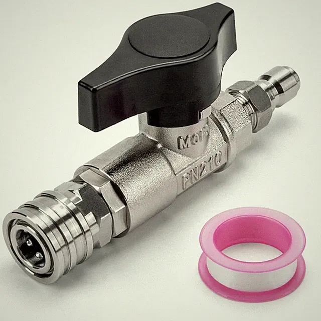 DN10 Ball Valve for Pressure Power Washer Gun & Hose 3/8" Compact, Silvery