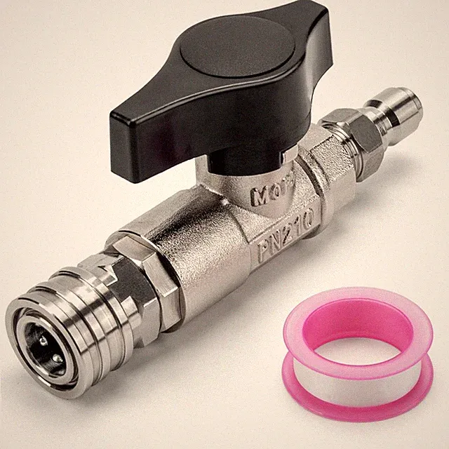 DN10 Ball Valve for Pressure Washer, 3/8" Quick Connect Compact, Silvery