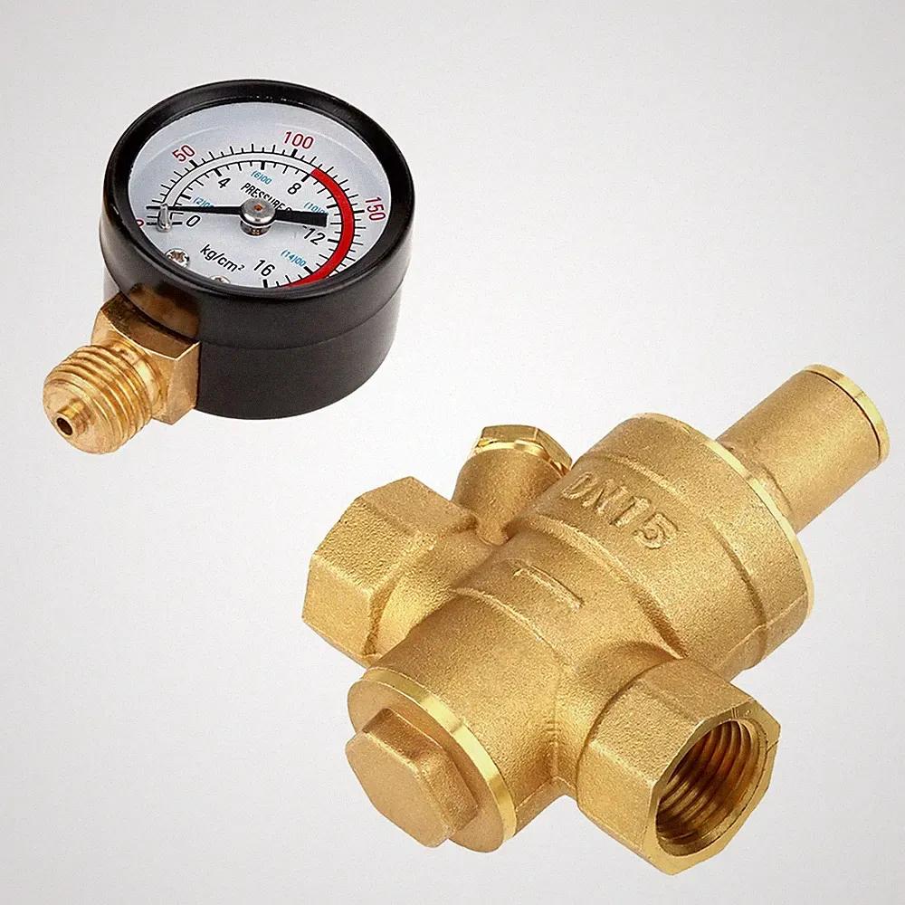DN15 232PSI Water Pressure Regulator Valve Brass Water Pressure Reducer with...