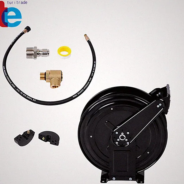 Double Arm 3/8 in x 50 ft Retractable Pressure Washer Reel Auto Rewind 4000 PSI
