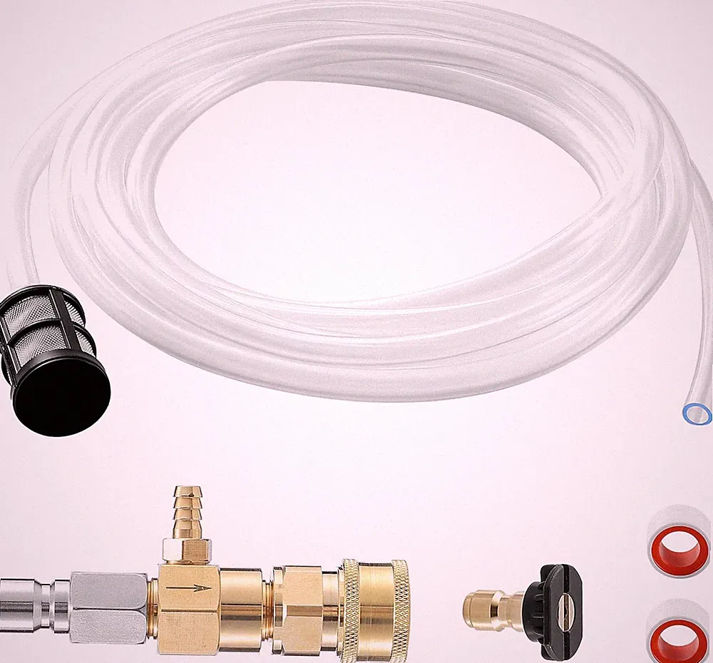 Downstream Chemical Injector Kit for Pressure Washer 3/8" Quick Connect 10ft Hos