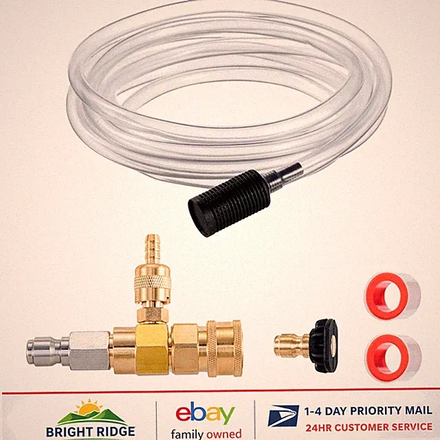 Downstream Injector Kit for Pressure Washers with Quick Connect and Siphon Hose