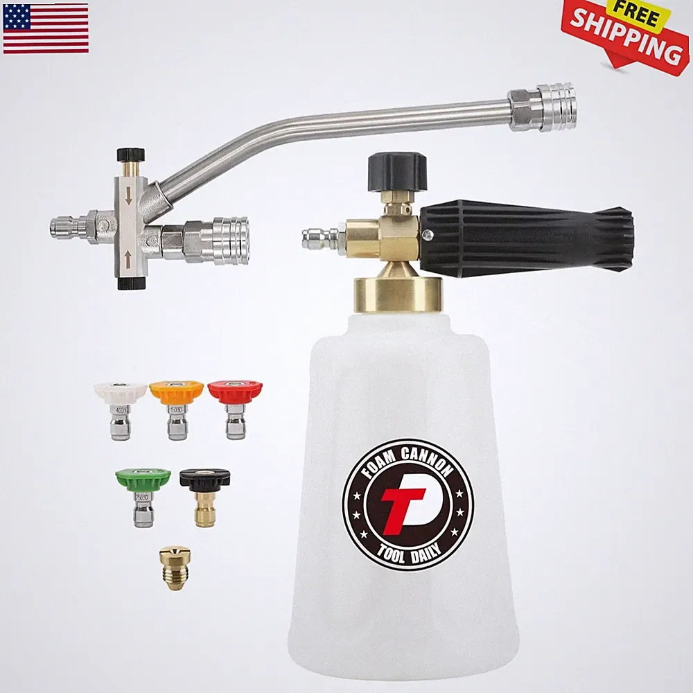 Dual Connector Foam Cannon for Pressure Washer - 1.5 Liter, 3600 PSI