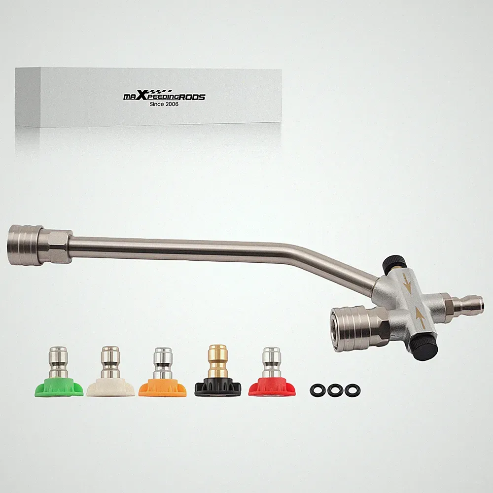 Dual Foam Cannon Wand w/ 5 Pressure Washer Nozzles 4000 PSI 1/4" Stainless Steel