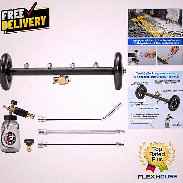 Dual-Function Pressure Washer with Foam Cannon - Undercarriage & Surface Cleaner