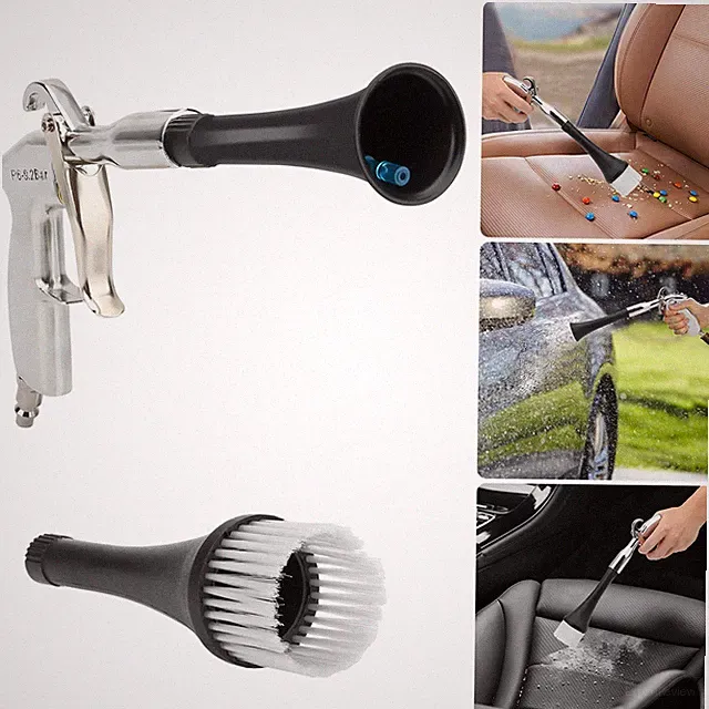 Dual Nozzle Air Blow Duster Gun Professional Tool for Car Deep Detailing