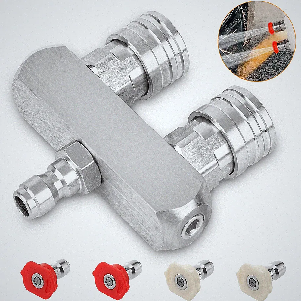 Dual Nozzle Pressure Washer 1/4inch Quick Connect Spray Tip 0° Red & 40° White