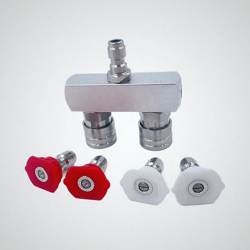 Dual Nozzle Pressure Washer 1/4inch Quick Connect Spray Tip 0 Red & 40 White