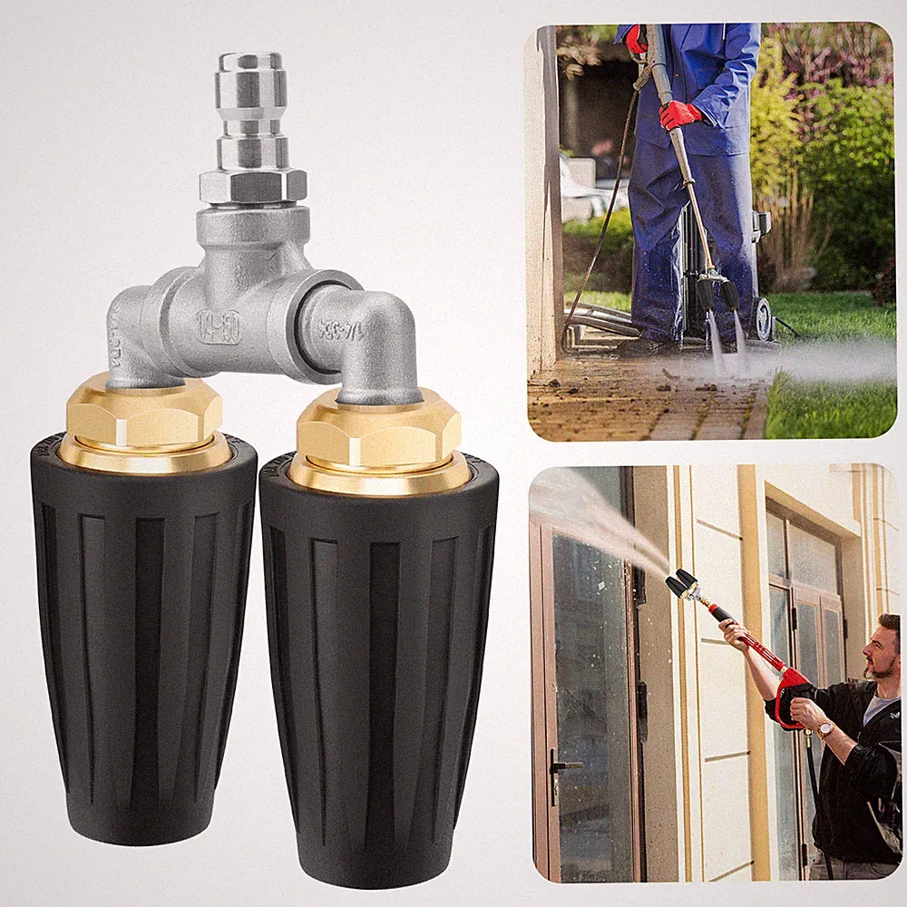 Dual Turbo Nozzle 360° Rotating 4000 PSI for Pressure Washer 1/4" Quick Connect