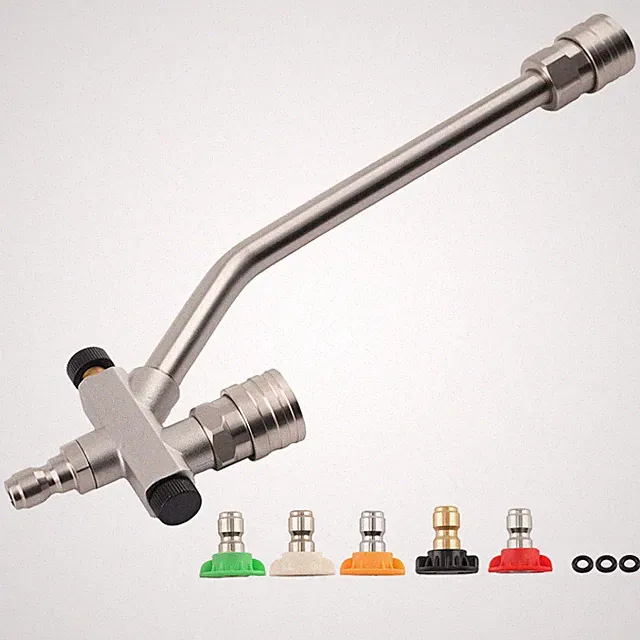 Dual Use Pressure Washer Wand 5 Nozzles 4000 PSI 1/4" Double Tip Attatchment