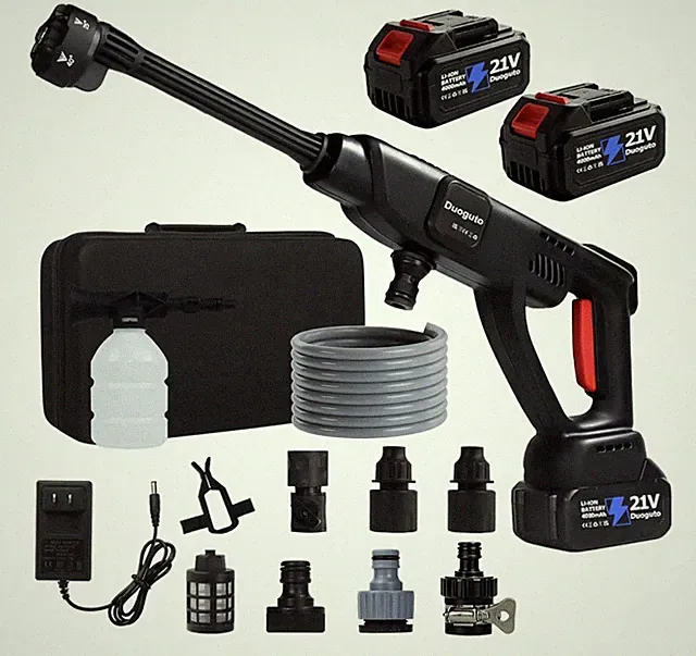 Duoguto Cordless Brushless 1400 PSI 21V Portable Pressure Washer Kit w/ Battery