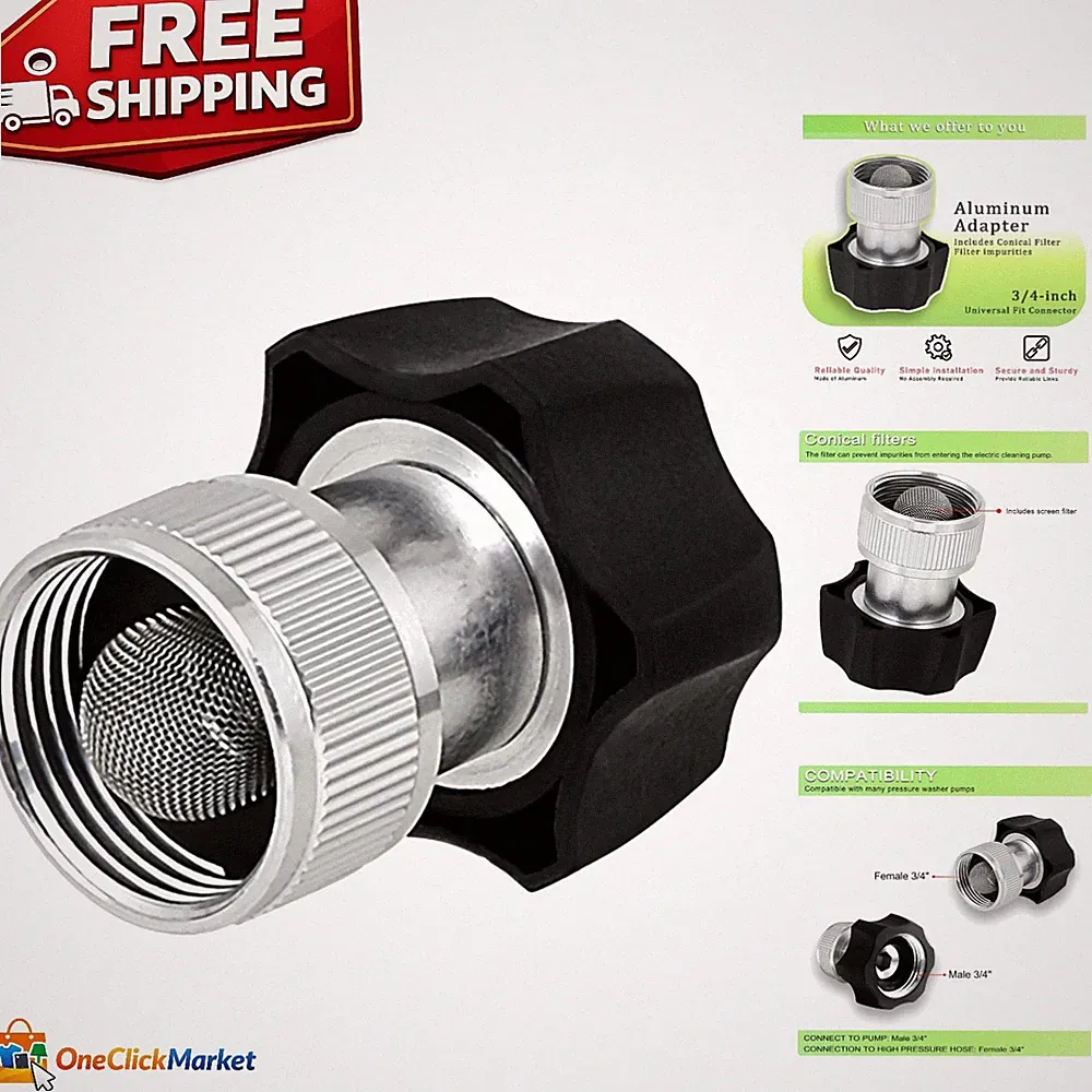 Durable 3/4 Inch Electric Pressure Washer Coupler - Universal Hose Connection