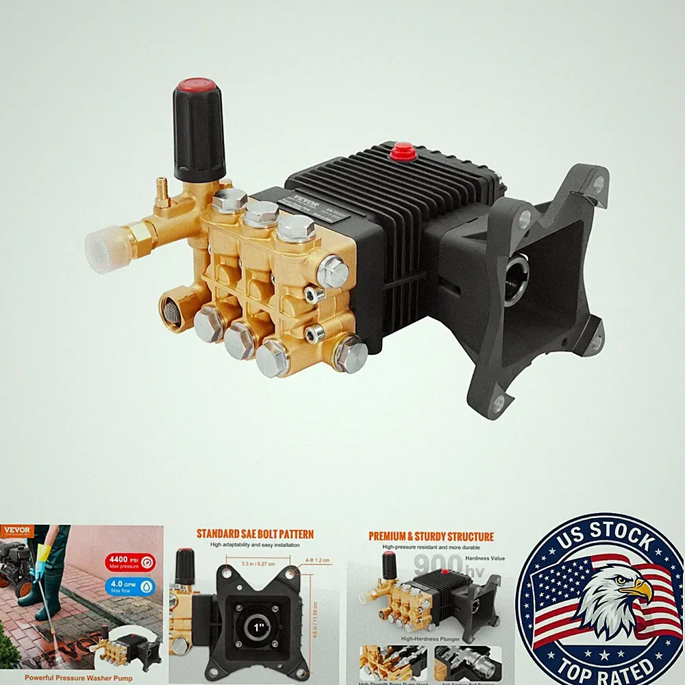 Durable Brass Pressure Washer Pump - 4400 PSI & 4.0 GPM Compatible with Honda