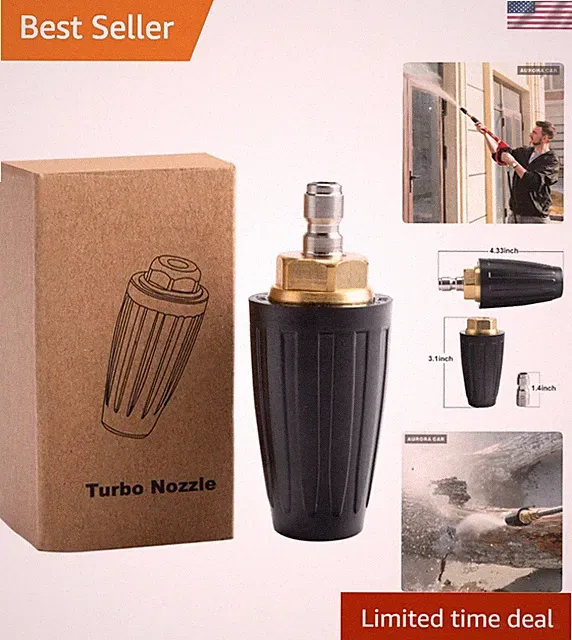 Durable Rotating Turbo Nozzle - 4000 PSI Stainless Steel Pressure Washer Tip