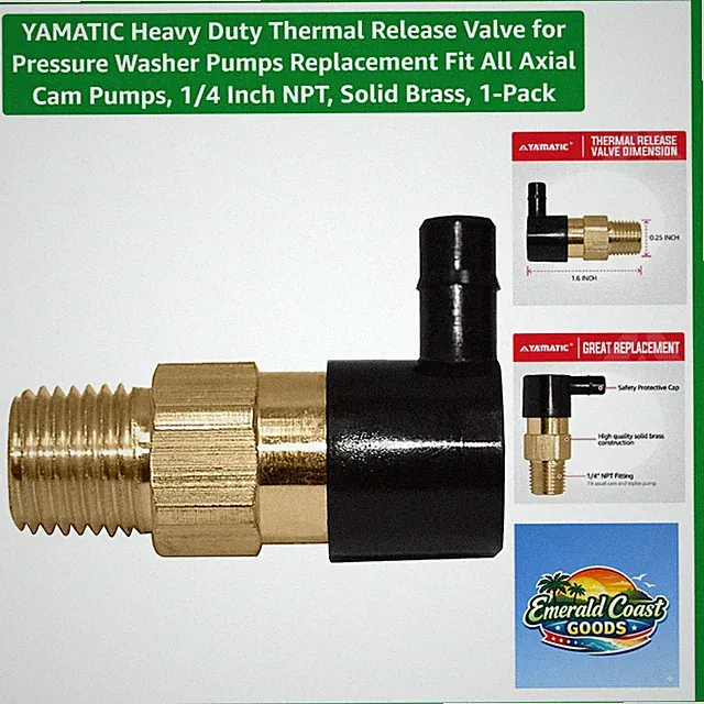 Durable Thermal Release Valve for Pressure Washers - Brass Construction