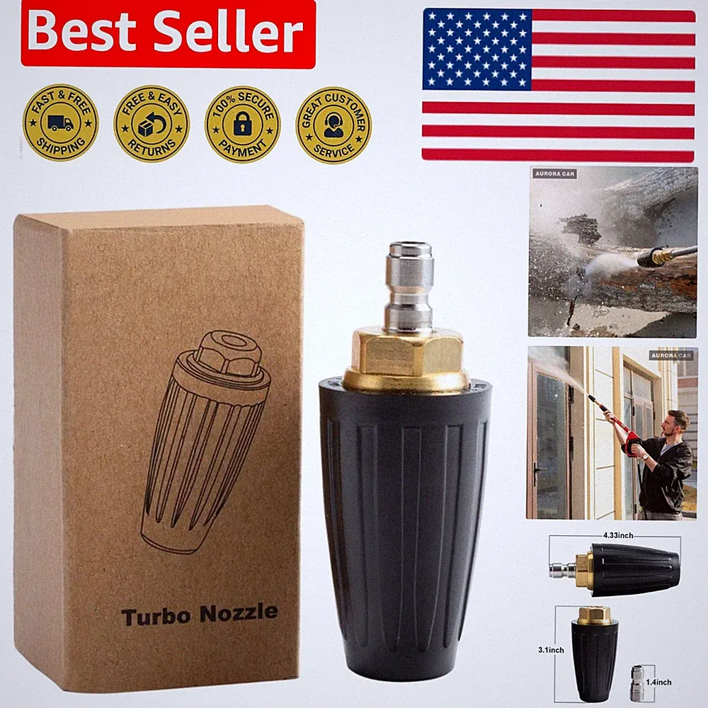 Durable Turbo Pressure Washer Nozzle - 4.0 Orifice, 4000 PSI & Heavy-Duty Design